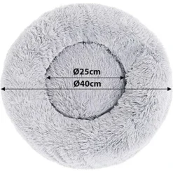 Panier Rond Chien Coussin Chat Panier Donut Doux Et Chaud, Gris Clair, Dimension Extérieure Ø 40 Cm (S) -Amis Poils Soldes Boutique 97502507 2