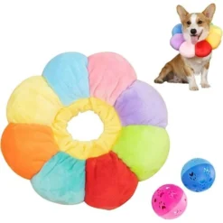 Collar, Collier De Récupération Pour Chat Collerette De Protection Ajustable Soft Edge Respirant Conçu Collier De Protection Pour Animal De Compagnie, Fleur Du Soleil Coloré, M