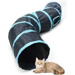 Road Tunnel Pour Chat, 2 Voies/3 Voies/4 Voies/5 Voies Tubes De Tunnels Pliable Jouet Labyrinthe Interactif Pour Petits Animaux, Petit Lapin,Chaton, Chiot,Furet,cochons D’ Inde (2 Voies)