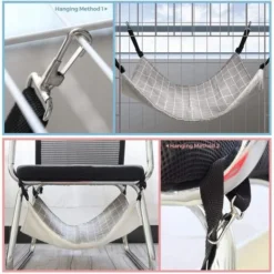 Hamac Pour Chat, Hamac Respirant Pour Cage Pour Animal Domestique Avec Sangles Réglables Et Crochets En Métal, Lit Hamac Suspendu Double Face Pour Chat, Furet, Chiot, Autres Petits Animaux -Amis Poils Soldes Boutique 97507093 5