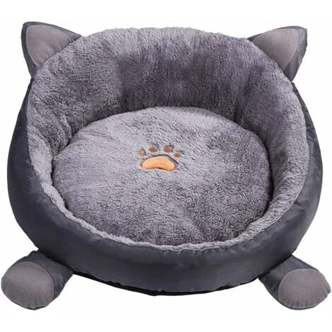 Lit Pour Chat Et Chiot Panier Cde Couche Niche Avec Matelas De Peluche Maison Chaude Hiver 3D D'oreille De Chat Gris Taille L 3 Lit Pour Chat Et Chiot Panier Cde Couche Niche Avec Matelas De Peluche Maison Chaude Hiver 3D D'oreille De Chat Gris Taille L – Image 3