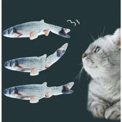 Jouets Poisson Pour Chat,30cm Electronique Automatique Jouets Vibrant Dansant Bouge,Jouets Cataire,Jouet à Mâcher,Jouets Poisson Interactif Réaliste Pour Chat(Rechargeable USB) -Amis Poils Soldes Boutique 97517955 4