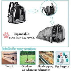 Sac à Dos Chat Chien.Sac Transport Chat Chien.Sac à Dos Transparent Pour Chat Et Chien Animal De Compagnie,Sac à Bulles Extensible Portable Pour Voiture/Shopping/Plein AI -Amis Poils Soldes Boutique 97521740 4