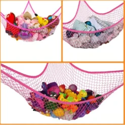 Hamac De Rangement Pour Animaux En Peluche Et Jouets Hamac Extra Large Kids Mesh Toy (Rose) -Amis Poils Soldes Boutique 97536351 3