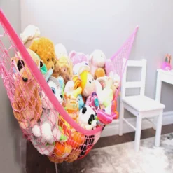 Hamac De Rangement Pour Animaux En Peluche Et Jouets Hamac Extra Large Kids Mesh Toy (Rose) -Amis Poils Soldes Boutique 97536351 5