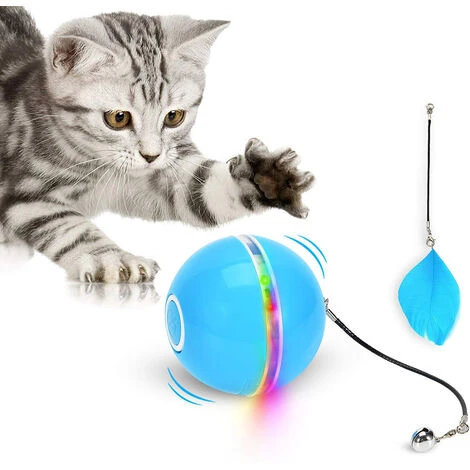 Jouets Interactifs Pour Chats Pour Chats D'Intérieur, Jouets Pour Chatons Roulants Automatiques, Lumière Led De Couleur Tournante Intégrée, Boule De Mouvement De Synchronisation De Charge Usb Avec Plu 1 Jouets Interactifs Pour Chats Pour Chats D'Intérieur, Jouets Pour Chatons Roulants Automatiques, Lumière Led De Couleur Tournante Intégrée, Boule De Mouvement De Synchronisation De Charge Usb Avec Plu
