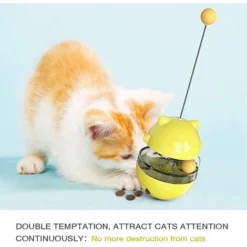 Distributeur De Nourriture Pour Chat Jouets De Friandises, Boule De Friandises Pour Animaux De Compagnie À Alimentation Lente, Jouet D'Entraînement Iq De Style Gobelet Amusant Avec Deux Boules Roulant -Amis Poils Soldes Boutique 97537935 3