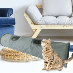 Tunnel Pliable Pour Chat, Tunnel De Jeu En Daim Durable Avec Balle Et Trou, Pour Chats, Lapins, Chatons, Chiots Et Petits Animaux De Compagnie -Amis Poils Soldes Boutique 97538057 3