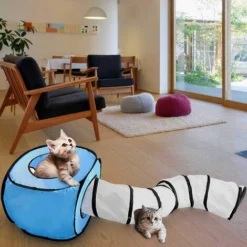 Ensemble De Tunnel Et De Cubes De Jouet Pour Chat, Tube Pliable Froissé Interactif Et Aire De Jeux De Cubes Pliables Pour Animaux De Compagnie, Chats Et Chiots -Amis Poils Soldes Boutique 97538566 3