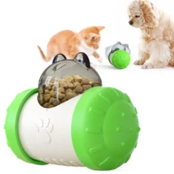 Distributeur De Nourriture Pour Animaux De Compagnie, Swing Car Bear Tumbler Slow Food Feeder Toy, Pet Training Toys Interactive Rolling Cats And Dogs Food Leaker Toys