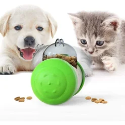 Distributeur De Nourriture Pour Animaux De Compagnie, Swing Car Bear Tumbler Slow Food Feeder Toy, Pet Training Toys Interactive Rolling Cats And Dogs Food Leaker Toys -Amis Poils Soldes Boutique 97550668 4