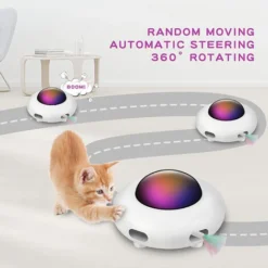 Jouet Interactif Pour Chat Pour Chats D'intérieur Avec Plume Rotative, Jouet électronique Interactif Pour Chat UFO (mode Intelligent, Faible Bruit, Arrêt Automatique, Plume Mobile Aléatoire, Chargemen -Amis Poils Soldes Boutique 97558836 2