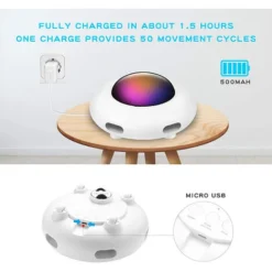 Jouet Interactif Pour Chat Pour Chats D'intérieur Avec Plume Rotative, Jouet électronique Interactif Pour Chat UFO (mode Intelligent, Faible Bruit, Arrêt Automatique, Plume Mobile Aléatoire, Chargemen -Amis Poils Soldes Boutique 97558836 5