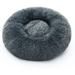 Lit Pour Chien Lit Pour Chat Rond En Peluche Doux Lit Pour Animal De Compagnie Beignet Chien Oreiller Chien Canapé Diamètre 60 Cm