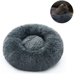Lit Pour Chien Lit Pour Chat Rond En Peluche Doux Lit Pour Animal De Compagnie Beignet Chien Oreiller Chien Canapé Diamètre 60 Cm -Amis Poils Soldes Boutique 97559586 3