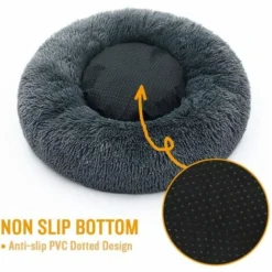 Lit Pour Chien Lit Pour Chat Rond En Peluche Doux Lit Pour Animal De Compagnie Beignet Chien Oreiller Chien Canapé Diamètre 60 Cm -Amis Poils Soldes Boutique 97559586 4