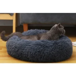 Lit Pour Chien Lit Pour Chat Rond En Peluche Doux Lit Pour Animal De Compagnie Beignet Chien Oreiller Chien Canapé Diamètre 60 Cm -Amis Poils Soldes Boutique 97559586 5