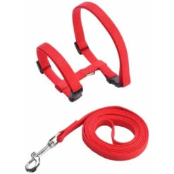 Harnais Pour Chat, Collier De Sangle En Nylon De Conception Réglable Avec Laisse, Harnais De Sécurité Pour Chat Pour Petit Chat, Chien Et Animal De Compagnie, Marche En Plein Air, Rouge -Amis Poils Soldes Boutique 97559907 4