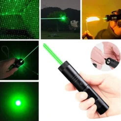 Tactique Vert Chasse Fusil Scope Sight Laser Pen, High Power Demo Remote Pen Laser Pointer Projector Travel Outdoor Flashlight, LED Interactive Baton Funny Laser Pointer Pen Toys -Amis Poils Soldes Boutique 97564147 3