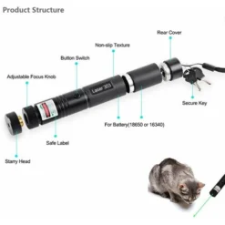 Tactique Vert Chasse Fusil Scope Sight Laser Pen, High Power Demo Remote Pen Laser Pointer Projector Travel Outdoor Flashlight, LED Interactive Baton Funny Laser Pointer Pen Toys -Amis Poils Soldes Boutique 97564147 4