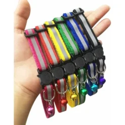 Collier Chat Anti étranglement Réglable Réfléchissant Avec Pendentif Porte-Adresse Anti-Perdue Clochette Et Boucle De Sécurité, Fourniture D'animaux Domestique Multicolore Mignon -Amis Poils Soldes Boutique 97631811 4