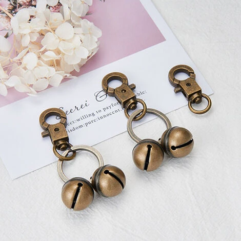 Cloche Pour Animal De Compagnie Pour Collier Cloche De Chat En Laiton Fort Pour Collier Avec Porte-Clés Rétro Bronze Ding 4 Cloche Pour Animal De Compagnie Pour Collier Cloche De Chat En Laiton Fort Pour Collier Avec Porte-Clés Rétro Bronze Ding – Image 4