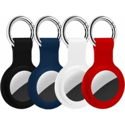 Coque Compatible Avec Apple AirTags Coque Porte-clés Porte-étiquette Air Tag Air Tag Porte-clés Etuis Air Tags Housse De Protection Porte-clés Porte-boucles Silicone Pour Bagages Chien Chat Collier Po